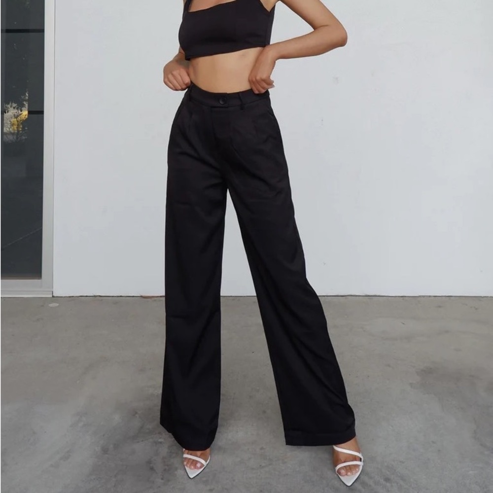 Princess Polly Huxley Black Pants